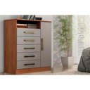 Ver imagem 6 de Cômoda de Quarto Madri C/ 1 Porta 1 Nicho e 5 Gavetas Branco - Acp