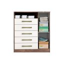 Ver imagem 4 de Cômoda de Quarto Madri C/ 1 Porta 1 Nicho e 5 Gavetas Branco - Acp