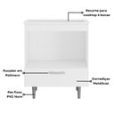 Ver imagem 4 de Balcão para Cooktop 4 Bocas Alecrim 72cm Espaço para Forno Multiuso 1 Gaveta Branco Poliman