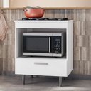 Ver imagem 3 de Balcão para Cooktop 4 Bocas Alecrim 72cm Espaço para Forno Multiuso 1 Gaveta Branco Poliman