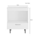 Ver imagem 2 de Balcão para Cooktop 4 Bocas Alecrim 72cm Espaço para Forno Multiuso 1 Gaveta Branco Poliman