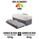 Ver mais imagens de Bicama Box Baú Suede 88x188 com Colchão Ecoline D33 Ecoflex