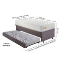Ver imagem 2 de Bicama Box Baú Suede 88x188 com Colchão Ecoline D33 Ecoflex