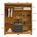 Ver imagem 2 de Conjunto de Quarto Casal Imperial Madri Versatile 7 Gavetas MDP Grafite Incorplac Móveis