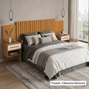 Ver imagem 1 de Cabeceira Bariloche Ripada Design Moderno Duas Mesa Cabeceira Flex para Cama Casal e Queen Nature