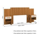 Ver imagem 3 de Cabeceira Bariloche Ripada Design Moderno Duas Mesa Cabeceira Flex para Cama Casal e Queen Nature