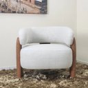 Ver imagem 5 de Poltrona Encosto Curvo Orgânica Duna Linho Larbelle Mesclado com Bege e Camelo