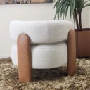 Ver imagem 4 de Poltrona Encosto Curvo Orgânica Duna Linho Larbelle Mesclado com Bege e Camelo