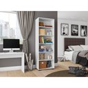 Ver imagem 3 de Estante de Livros 5 Prateleiras Livreiro de Madeira Sala - Branco