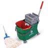 Balde Espremedor Para MOP Úmido DOBLÔ 20 Litros B20FVD Flex VERDE + MOP Úmido Completo (Cabo + Garra - 1