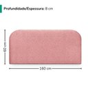 Ver imagem 3 de Cabeceira Painel Suspenso Casal 160 cm Alana Organica Boucle Rosa Artte