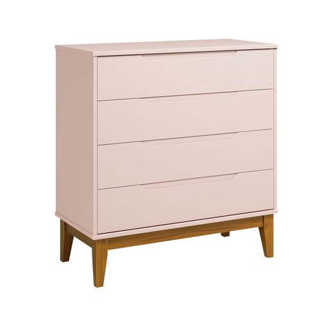 Comoda Gaveteira Elfe Classic 4 Gavetas Rosa Fosco - Moveisaqui