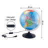 Kit Globo Terrestre 30cm Com Led + Lupa + Mapas do Brasil Estado de São Paulo e Mundi 120x90cm Atual - 2