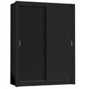 Ver imagem 2 de Guarda-Roupa Solteiro Madesa Dallas 2 Portas de Correr 2 Gavetas Preto Cor:Preto