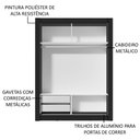 Ver imagem 5 de Guarda-Roupa Solteiro Madesa Dallas 2 Portas de Correr 2 Gavetas Preto Cor:Preto