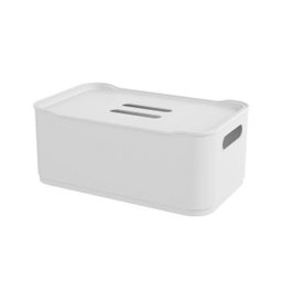 Cesta com Tampa Grande em Polipropileno 30,5 Cm Branco Fit Coza 10797/0007 - 1