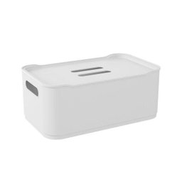 Cesta com Tampa Grande em Polipropileno 30,5 Cm Branco Fit Coza 10797/0007 - 2