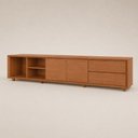 Ver imagem 3 de Painel Completo com Rack Celeste 75" MDF Laqueado com Módulo de Expansão Amadeirado