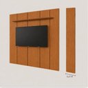 Ver imagem 2 de Painel Completo com Rack Celeste 75" MDF Laqueado com Módulo de Expansão Amadeirado