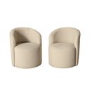 Ver imagem 2 de Kit 02 Poltronas Curva Orgânica Nature Gaia Suede Bege - Montanaris Decor