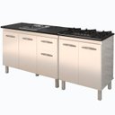 Ver imagem 1 de Balcao Pia 120cm e Cooktop 5 Bocas Branco Mobbs