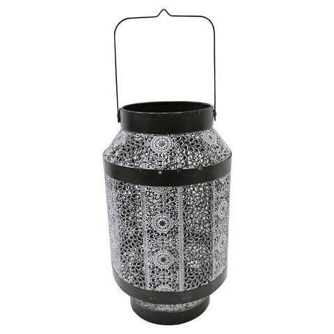 Lanterna Fez Decorativa em Ferro Cor Prata 26871
