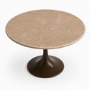Ver imagem 2 de Mesa de Jantar Saarinen Redondo 80 cm Tampo Mármore Travertino Base Laca Marrom Cacau