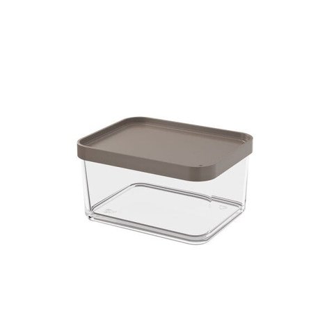 Pote Grande 1 Litro em Poliestireno 16,5 Cm Cinza Clear Coza 20767/0126