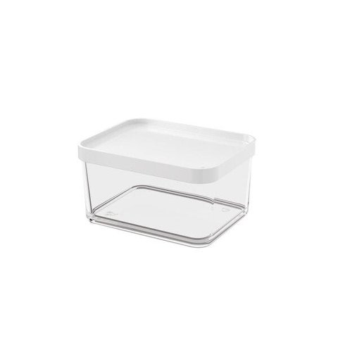 Pote Grande 1 Litro em Poliestireno 16,5 Cm Branco Clear Coza 20767/0007