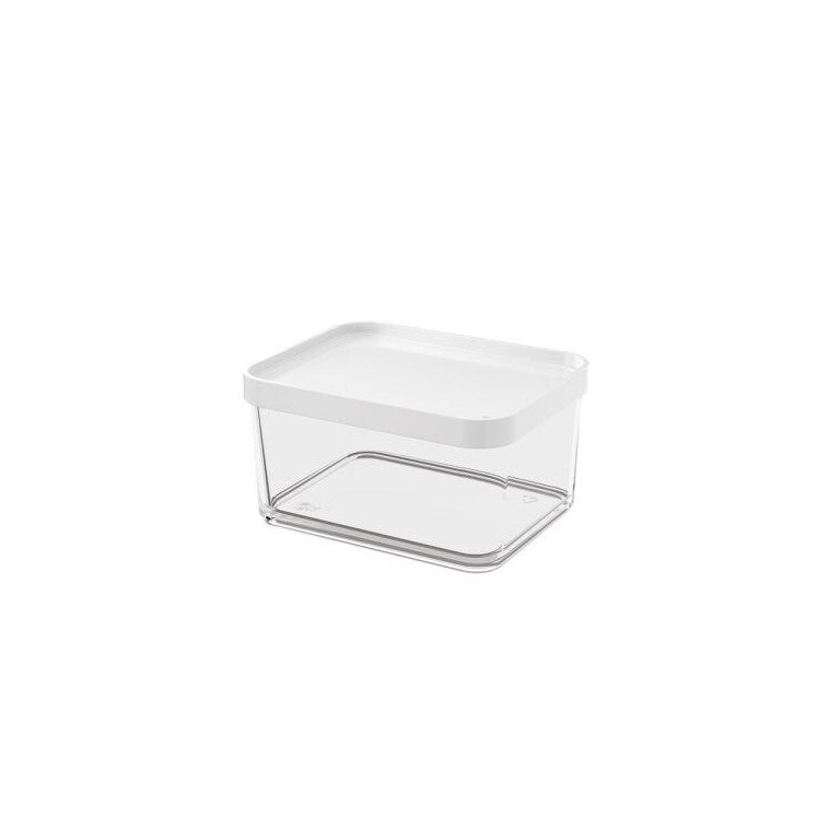 Pote Grande 1 Litro em Poliestireno 16,5 Cm Branco Clear Coza 20767/0007