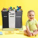 Ver imagem 3 de Cesto de Roupas Multiuso com 3 Compartimentos