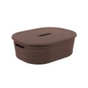 Ver imagem 2 de Cesta com Tampa Pequeno Uena em Polipropileno 40 Cm Marrom Craft Coza 10916/0496