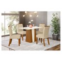 Ver imagem 7 de Mesa de Jantar Orus 120 Cm Tampo Reto Nature Off White com 4 Cadeiras Vita Linho – Henn