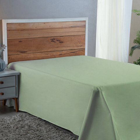 Lençol King Size 100% Algodão Percal 300 Fios sem Elástico com Virol:verde Bebe