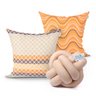 Capas de Almofadas Decorativas Bege e Laranja para Sala Kit 2 Unidades 45cm x 45cm + Almofada Nó Esc - 1