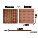 Ver imagem 2 de KIT 10 DECK PLASTICO ENCAIXE TEXTURA MADEIRA MODULAR 30 X 30cm