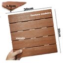Ver imagem 3 de KIT 10 DECK PLASTICO ENCAIXE TEXTURA MADEIRA MODULAR 30 X 30cm