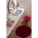 Ver imagem 1 de Tapete Banheiro Redondo Antiderrapante 75cm Vermelha