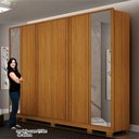 Ver imagem 3 de Guarda Roupa Ares 6 Portas de Bater 6 Gavetas MDF com Espelho Cinamomo Leifer Móveis