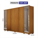 Ver imagem 2 de Guarda Roupa Ares 6 Portas de Bater 6 Gavetas MDF com Espelho Cinamomo Leifer Móveis