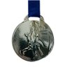 Medalha Basquete Ouro Prata Bronze 35mm Aço Esportiva Fita Prata - 1