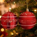 Ver imagem 2 de Bolas Natalinas para Árvore de Natal Bolas de Natal Plástico Vermelho Outras Marcas Kit 18 Pçs