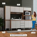 Ver imagem 2 de Armário de Cozinha P- Kitnet 240x202cm 4 Peças Menu Móveis Branco