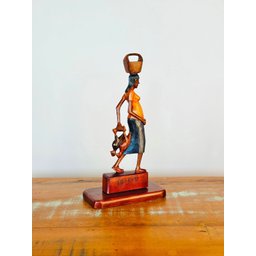 Escultura Mulher da Galinha - Mestre Carlos B - Sertânia - Decoração Madeira - 4