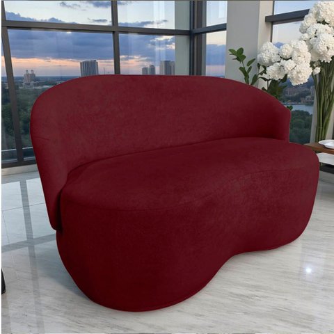 Namoradeira Decorativa Beatriz Orgânica Suede Marsala