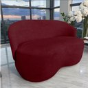 Ver imagem 1 de Namoradeira Decorativa Beatriz Orgânica Suede Marsala
