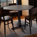 Ver imagem 3 de Mesa para Reunião e Cozinha com Tampo 25mm Octogonal Realme 120x120cm Chumbo/preto