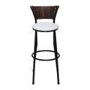 Ver imagem 2 de Banco Americano Alta Bar Bistro de Junco Fibra Sintetica:branco/chocolate Mesclado