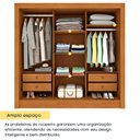 Ver imagem 6 de Guarda Roupa Casal 3 Portas Taiffa Ripado com Espelho e Pés 190cm Yescasa Marrom/Cinamomo/Off White