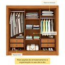 Ver mais imagens de Guarda Roupa Casal 3 Portas Taiffa Ripado com Espelho e Pés 190cm Yescasa Marrom/Cinamomo/Off White